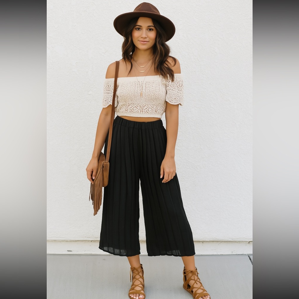 Anthropologie Black Cropped Pants